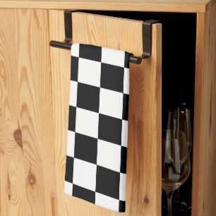 Black and White Checkered Print Kitchen Towel