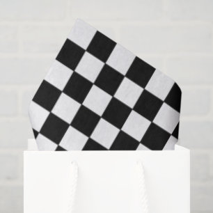 Black and White Checkered Race Car Theme Tissue Paper