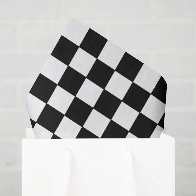 Tote Racing Paper Black and White Checkered | Race Car Theme Tissue Paper | Zazzle