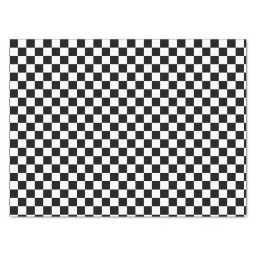 Black and White Checkered Racing Flag Pattern Tissue Paper