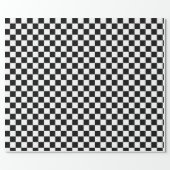Black and White Checkered Racing Flag Pattern Wrapping Paper (Flat)