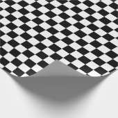 Black and White Checkered Racing Flag Pattern Wrapping Paper (Corner)
