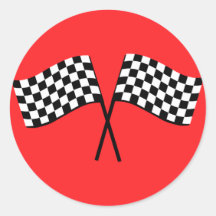 Black and White Checkered Racking Flags Racing Red