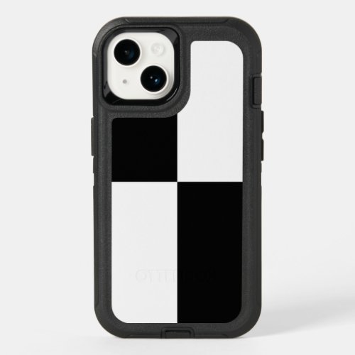 Black and White Checkered Rectangles OtterBox iPhone 14 Case