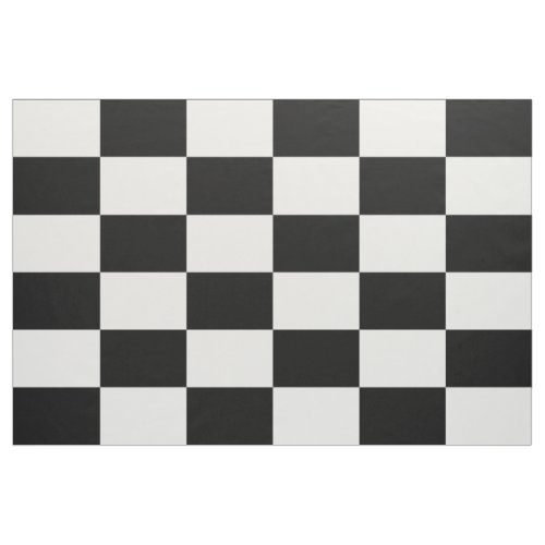 Black and White Checkered Rectangles Pattern Fabric