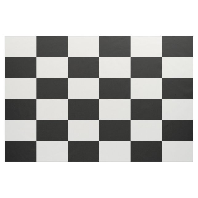 Black and White Checkered Rectangles Pattern Fabric (Yard)
