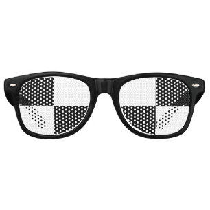 black and white checkered retro sunglasses