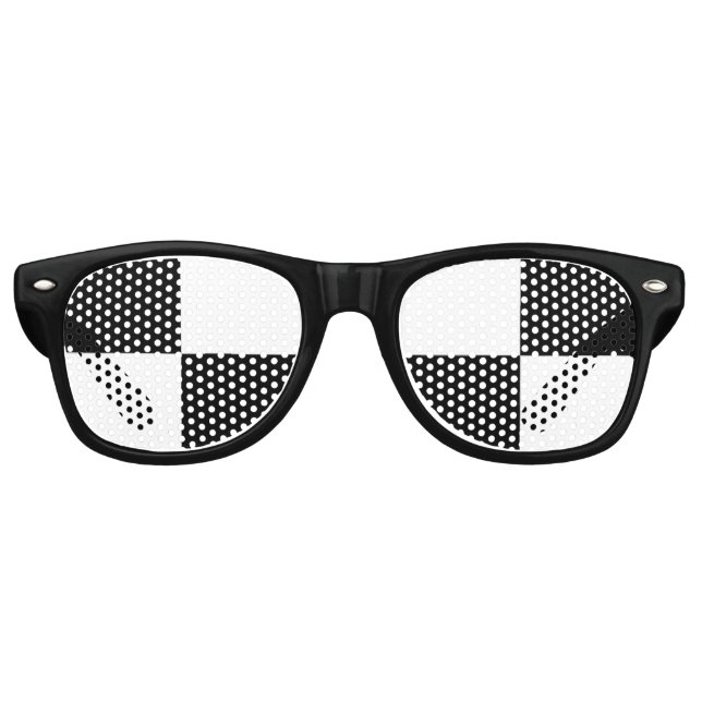 black and white checkered retro sunglasses (Front)