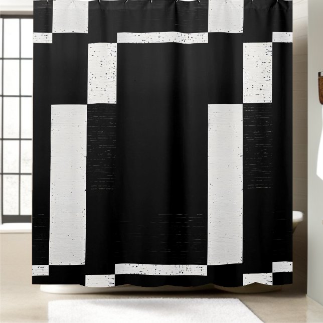 Black and White Checkered Shower Curtain Style 1 (Creator Uploaded)