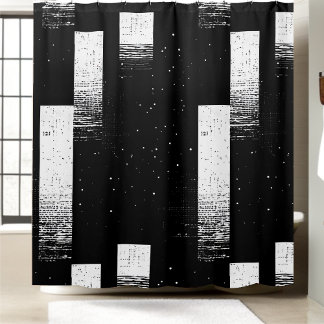 Black and White Checkered Shower Curtain Style 3