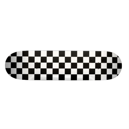 black and white checkered skateboard