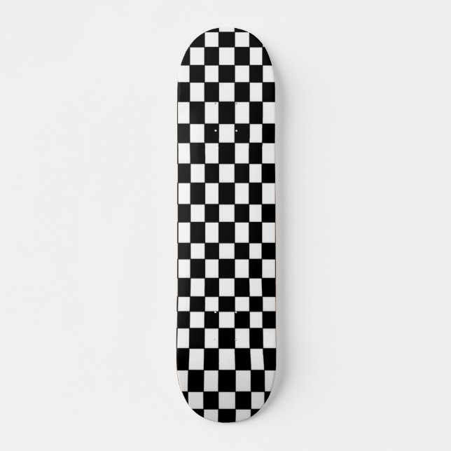 Black and White Checkered Skateboard Deck (Front)