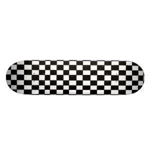Black and White Checkered Skateboard Deck