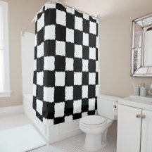 Black and White Checkered Splatter Effect