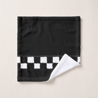 Black and White Checkered Splatter Effect Wash Cloth