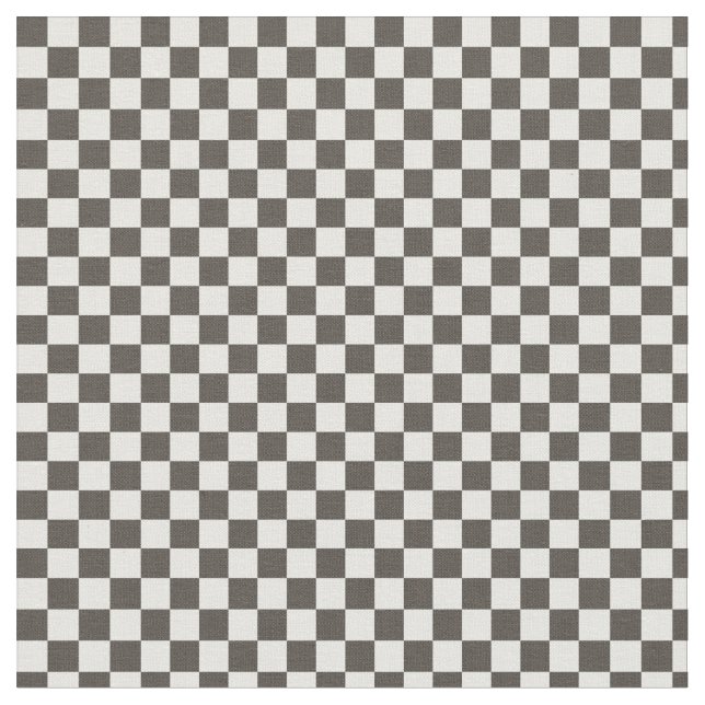Black and White Checkered Squares Fabric (Close Up)