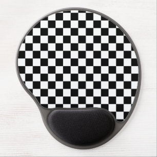 Black and White Checkered Squares Gel Mouse Pad
