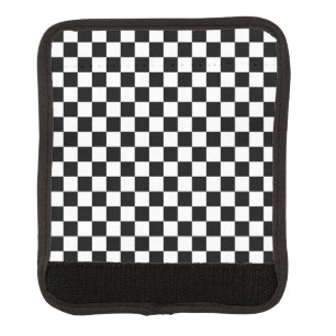 Black and White Checkered Squares Luggage Handle Wrap