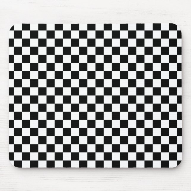 Black and White Checkered Squares Mouse Pad (Front)