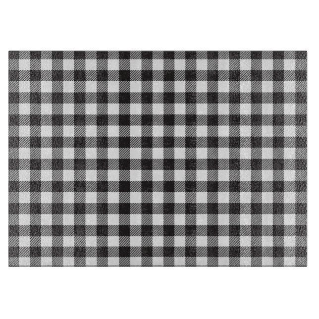 Black and White Checkered Stripes Cutting Board (Front)