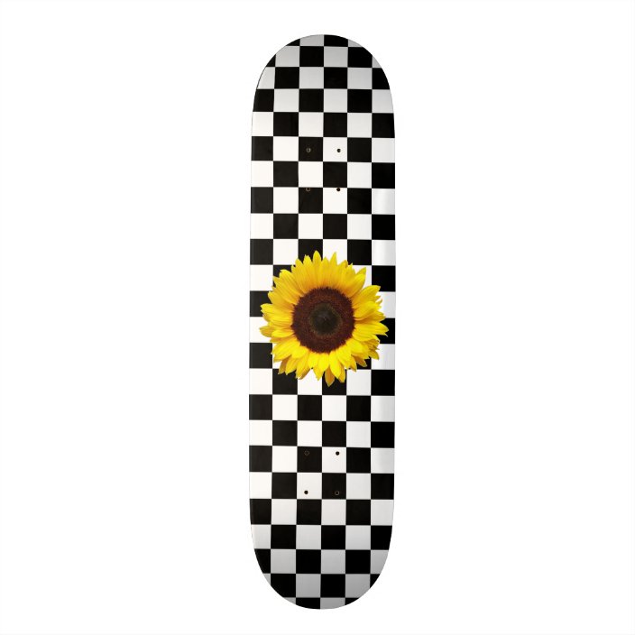 black and white checkered with sunflowers