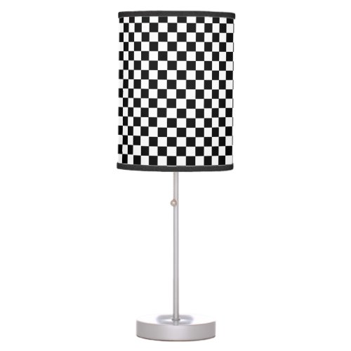 Black and White Checkered Table Lamp