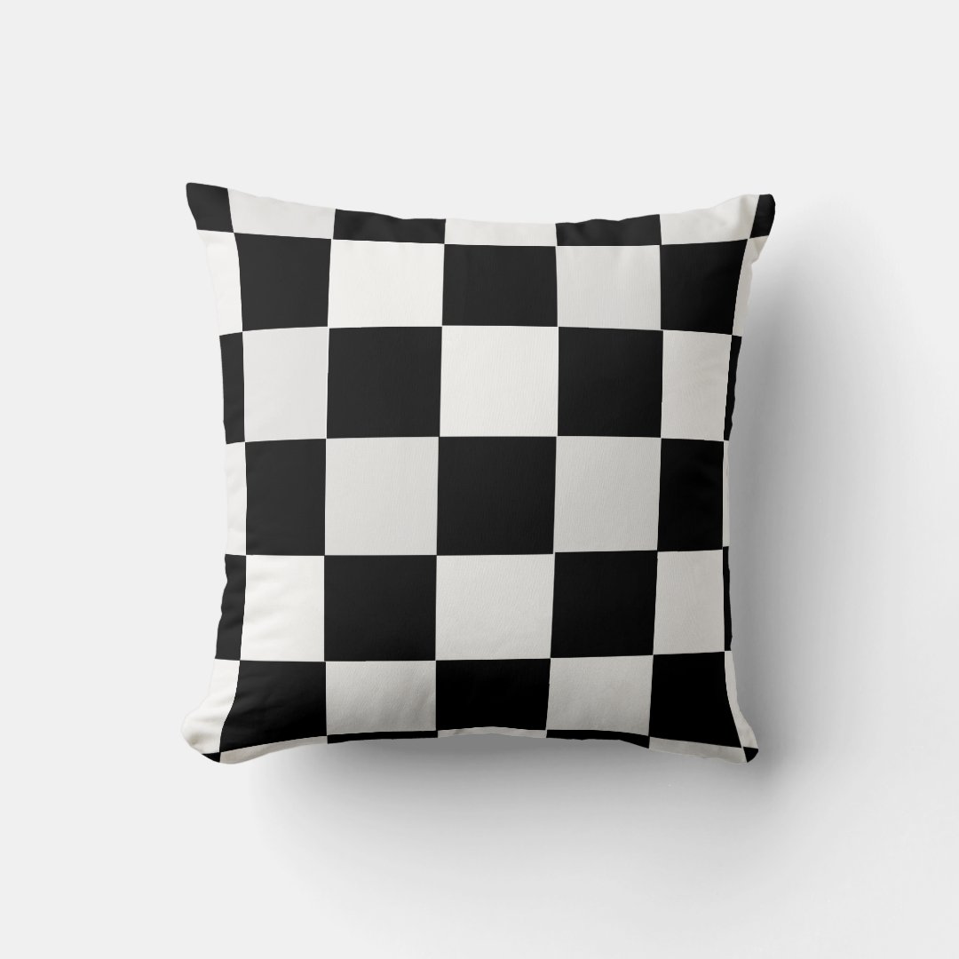 Black and White Checkered Throw Pillow Zazzle