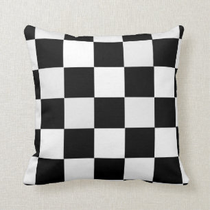Black and White Checkered Throw Pillow