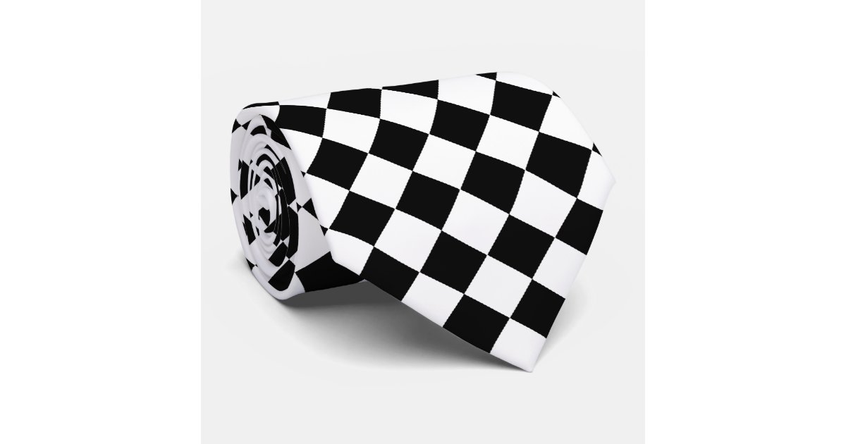 Black and White Checkered Tie | Zazzle