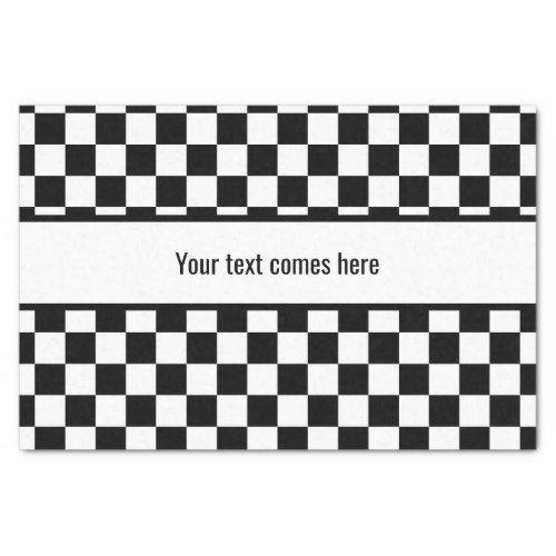 Black and white checkered tissue paper