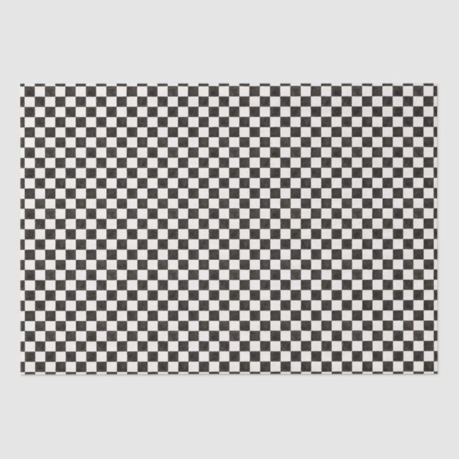 Black and White Checkered Tissue Paper (Front)