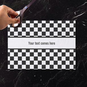 Black and white checkered tissue paper