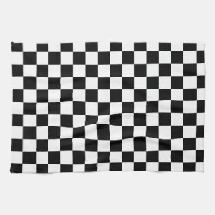 Black and White Checkered Towel
