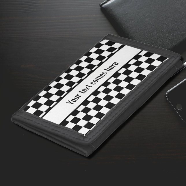 Black and white checkered trifold wallet (Creator Uploaded)
