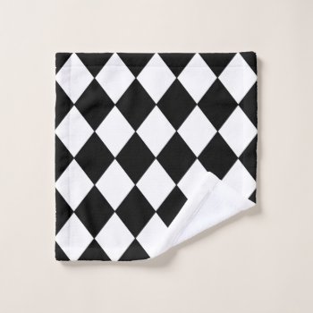 Black And White Checkered Wash Cloth by ellejai at Zazzle