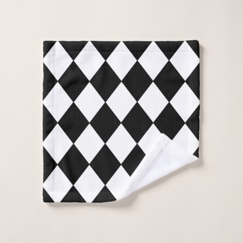 Black and White Checkered Wash Cloth