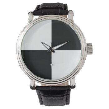Black And White Checkered Watch by CraftyCrew at Zazzle