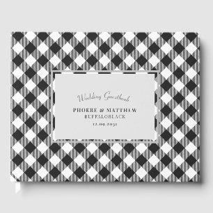 Black and White Checkered Wedding Guest Book