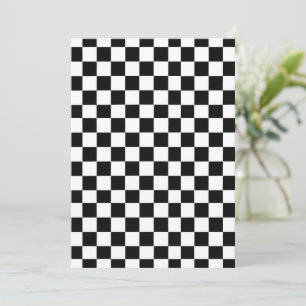 Black and White Checkered Wedding Invitation