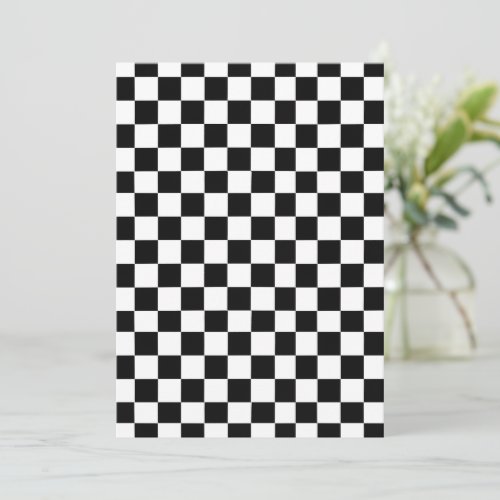 Black and White Checkered Wedding Invitation