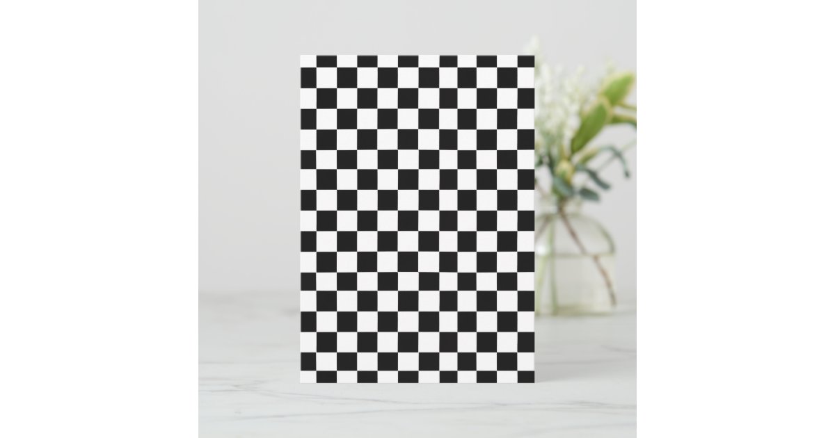 Black and White Checkered Wedding Invitation | Zazzle