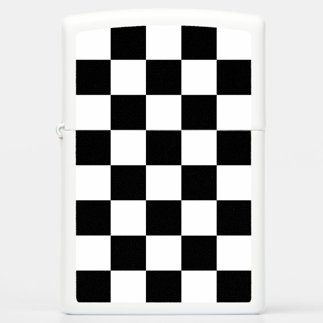 Black and White Checkered Zippo Lighter (Front)