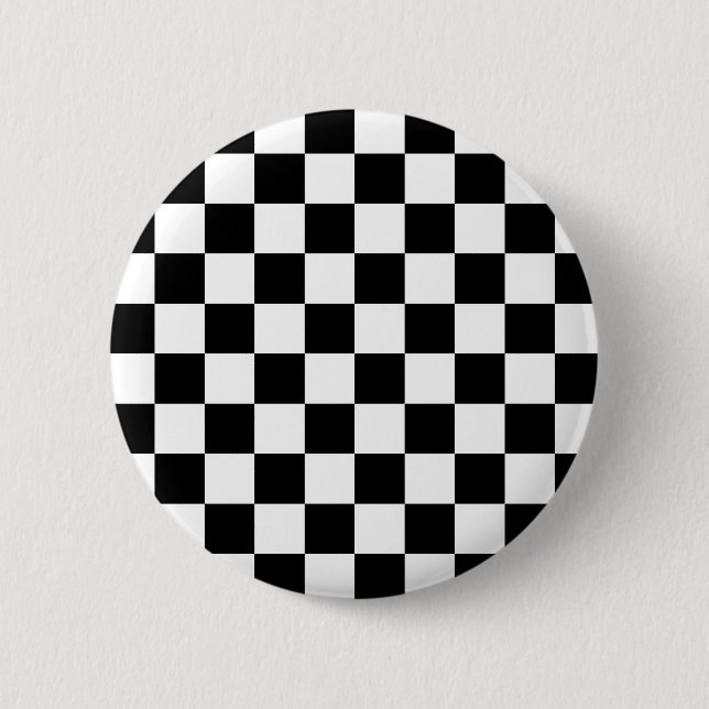 Black and white checkers board button (Front)