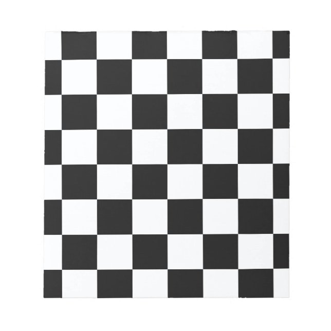 Black And White Checkers Notepad (Front)