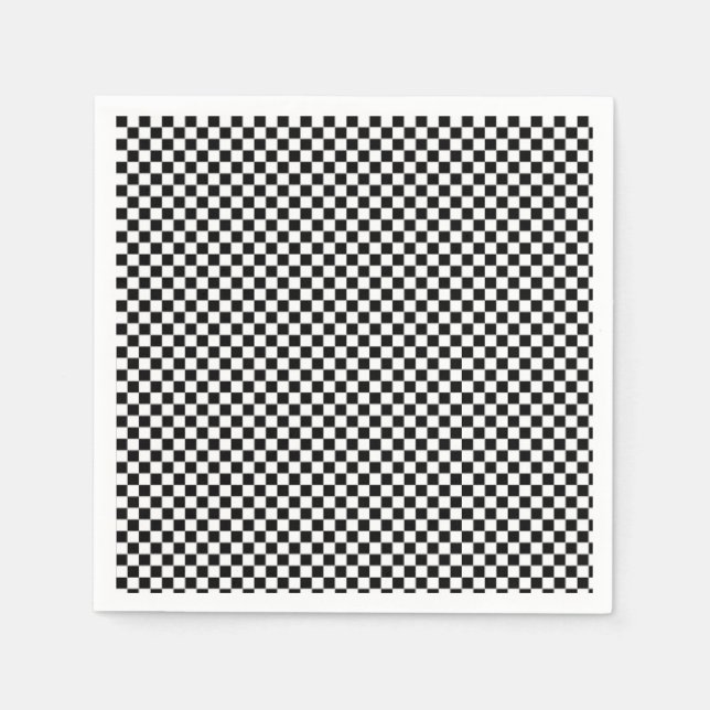 Black and White checks Napkins (Front)