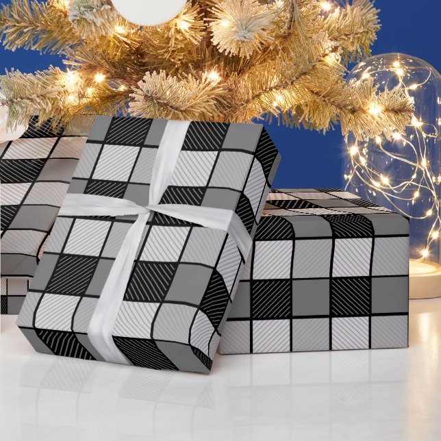Black and white checks wrapping paper (Holidays)