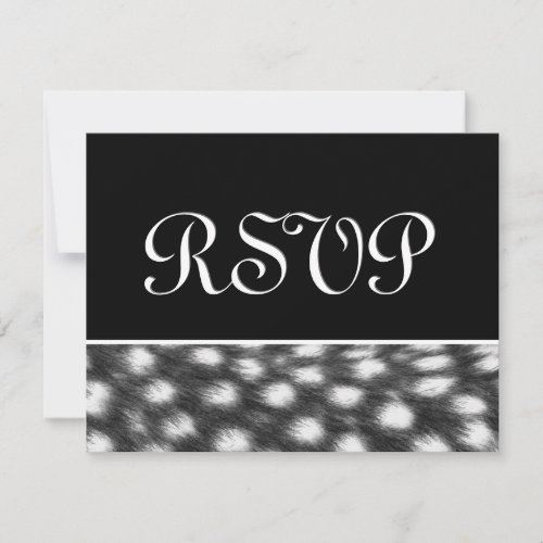 Black and White Cheetah RSVP Template