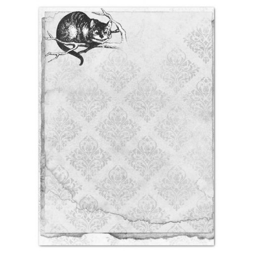 Black and White Cheshire Cat Alice in Wonderland Tissue Paper