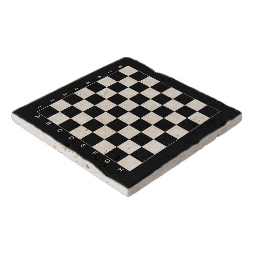 Black and white chess board pot holder trivet
