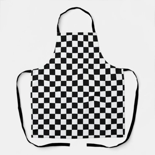 Black and White Chess Digital Print Apron